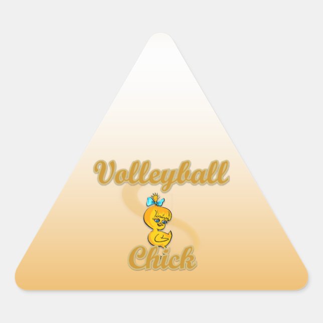 Volleyball Chick Dreieckiger Aufkleber (Vorderseite)