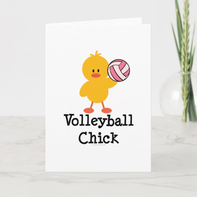 Volleyball Chick Grußkarte Karte (Vorderseite)