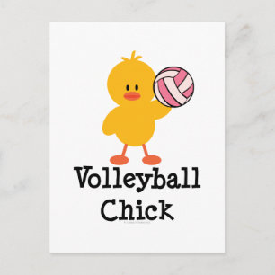 Volleyball Chick Postcard Postkarte