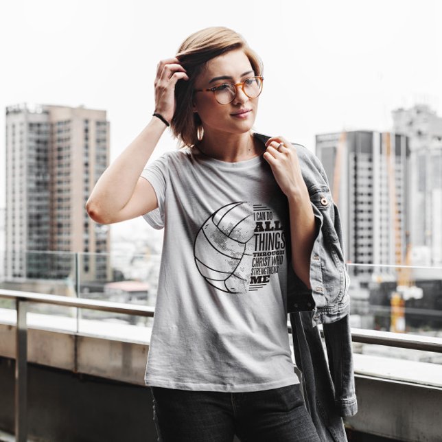 Volleyball Christ Zitat T-Shirt (Von Creator hochgeladen)