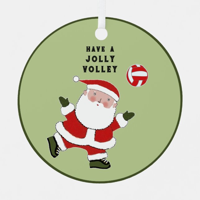 Volleyball Christmas Collectif Ornament Aus Metall (Vorderseite)