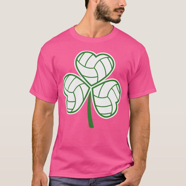 Volleyball Clover Leaf Happy St Patrick's Day Spar T-Shirt (Vorderseite)