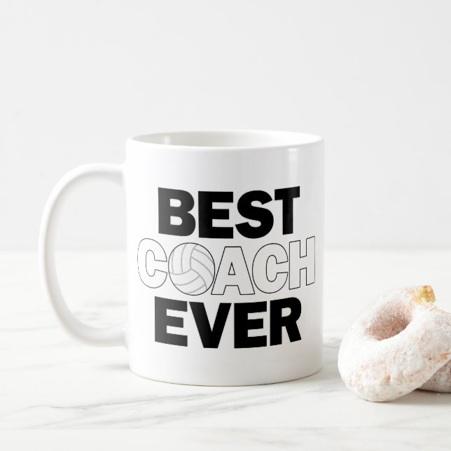 Volleyball Coach Bester Coach Jeden Funny Coffee T Kaffeetasse (Mit Donut)