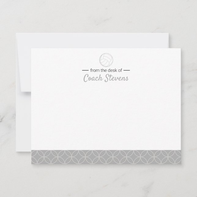 Volleyball Coach Black Gray Mens Stationierung Einladung (Vorderseite)