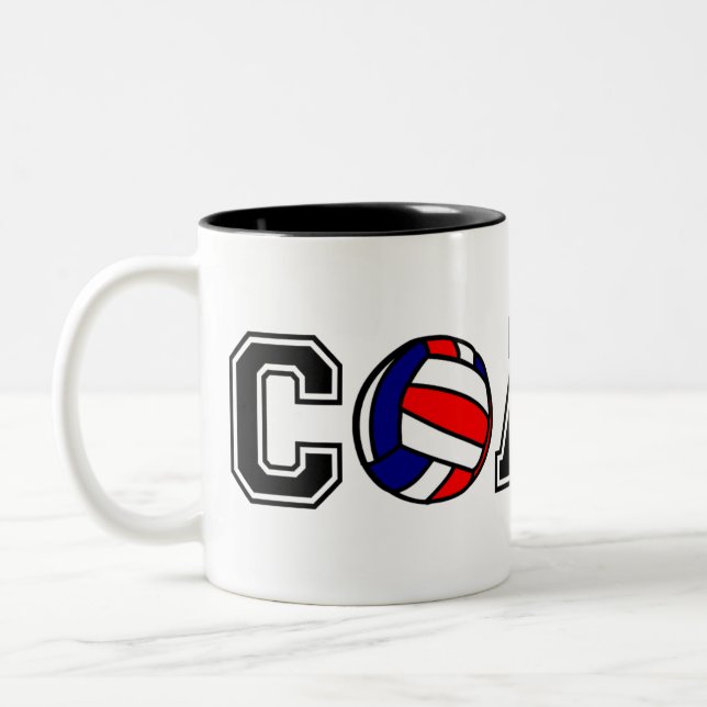 Volleyball-Coach Dankeschön Geschenk Kaffee Tasse (Links)