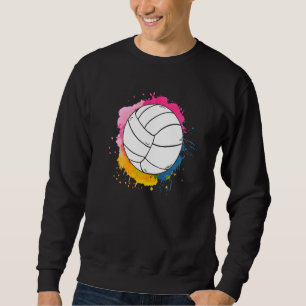 Volleyball Color Splash Ball Bunte Volleyball Sweatshirt