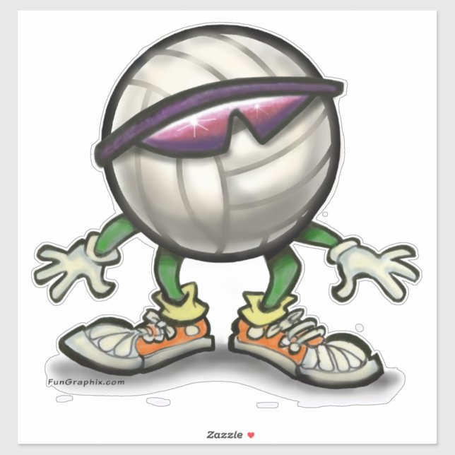 Volleyball Cool Aufkleber (Blatt)