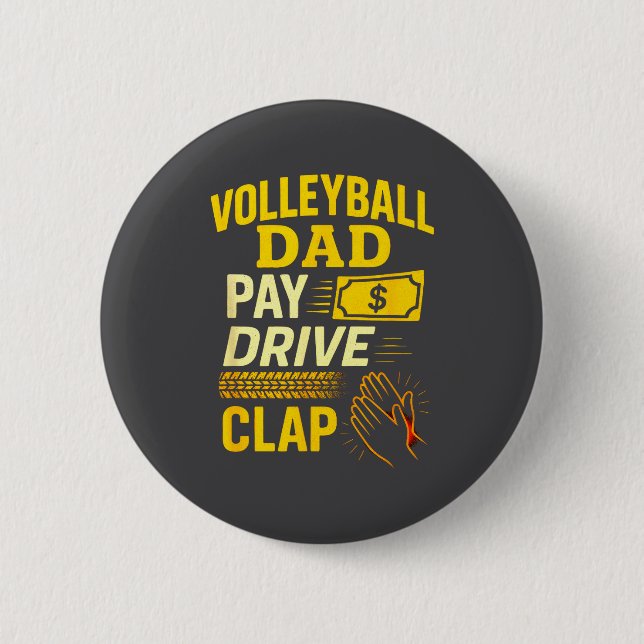 Volleyball Dad - Funny Proud Father Player  Button (Vorderseite)