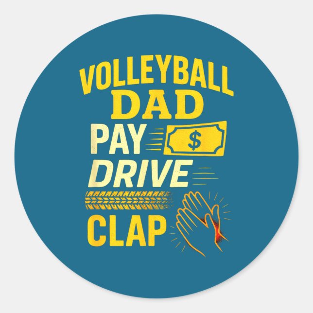 Volleyball Dad - Funny Proud Father Player  Runder Aufkleber (Vorderseite)