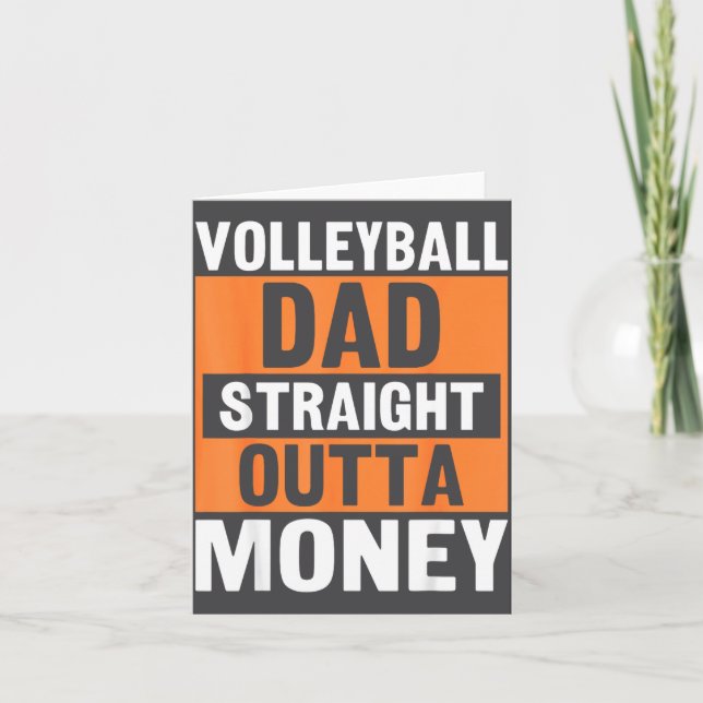 Volleyball Dad Straight Outta Money Funny Srts Par Karte (Vorderseite)