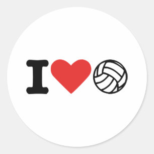 Volleyball der Liebe I Runder Aufkleber