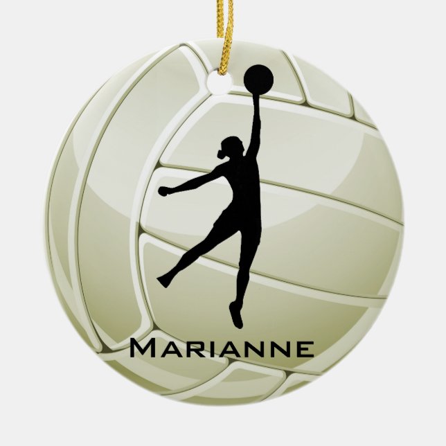 Volleyball Design Round Ornament (Vorne)