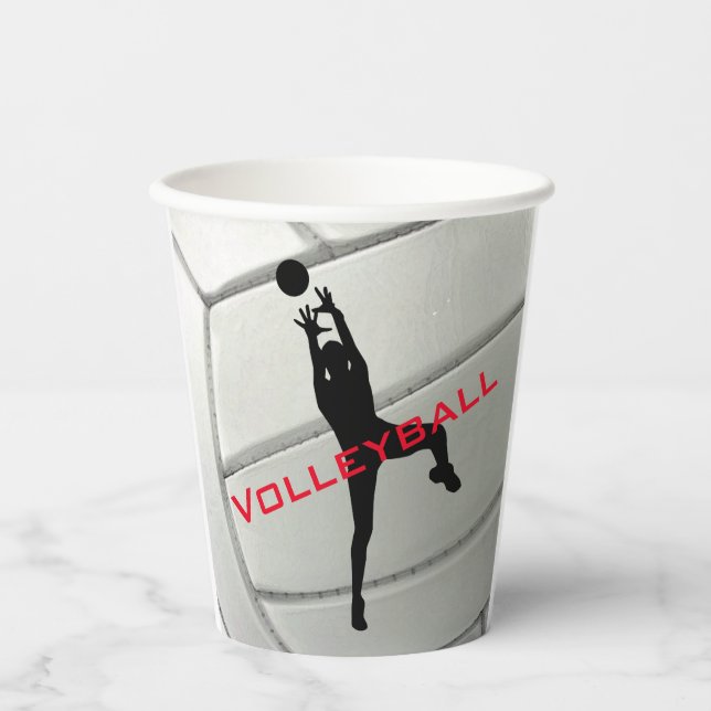 Volleyball-Designpapier-Cup Pappbecher (Vorderseite)