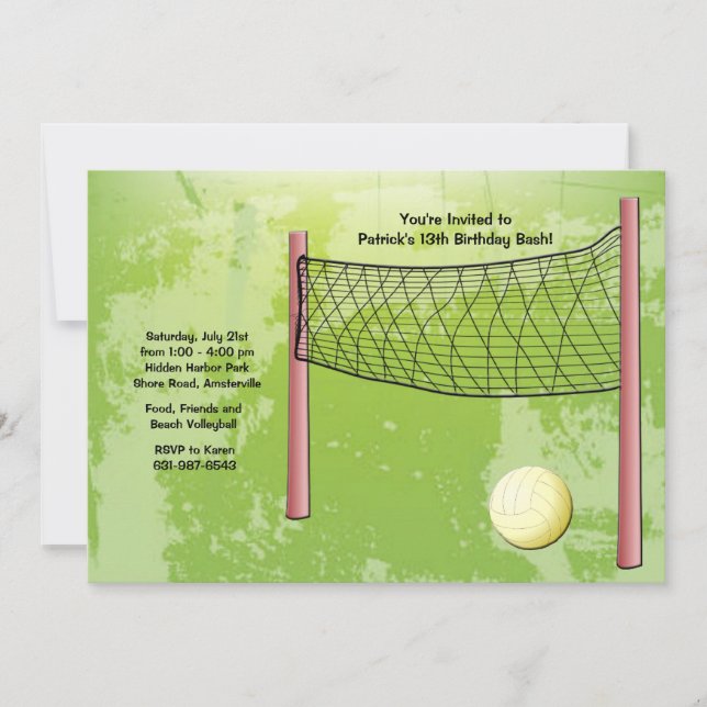 Volleyball-Einladung Einladung (Vorderseite)