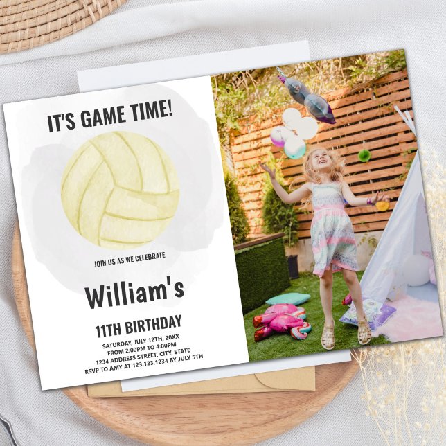 Volleyball Einladungen mit Foto (Volleyball Invitations with photo)