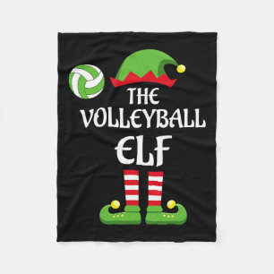 Volleyball Elf Christmas Merry Xmas Volleyball Pla Fleecedecke