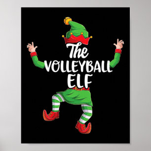 Volleyball Elf Familie Matching Weihnachten Pajama Poster