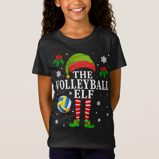 Volleyball Elf Matching Volleyball Player Chri T-Shirt (Vorderseite)