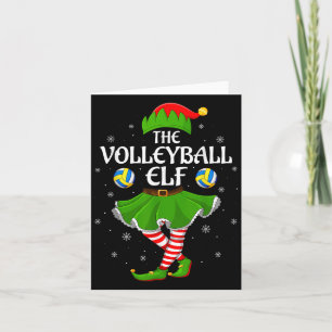Volleyball-Elf-Weihnachten-Familie-Mädchen-Frauen- Karte