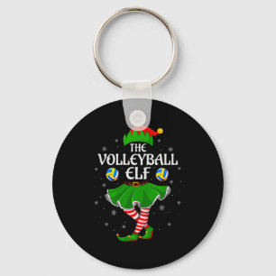 Volleyball-Elf-Weihnachten-Familie-Mädchen-Frauen- Schlüsselanhänger
