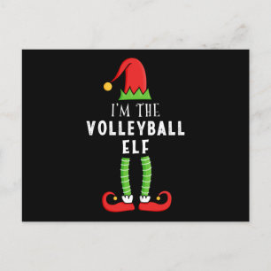 Volleyball Elf Weihnachtsmatte Familiengeschenk Postkarte