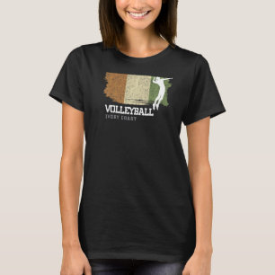 Volleyball Elfenbeinküste Fahne Mädchen Volleyball T-Shirt