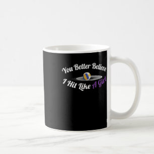 Volleyball Eye Hit Like A Girl Power Aufkleber Kaffeetasse