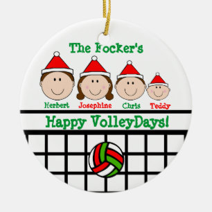 Volleyball-Familie 4 personifizieren Verzierung Keramik Ornament