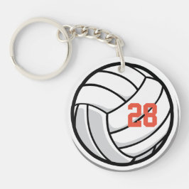 Volleyball Fan Club White Black Orange Sportteam Schlüsselanhänger