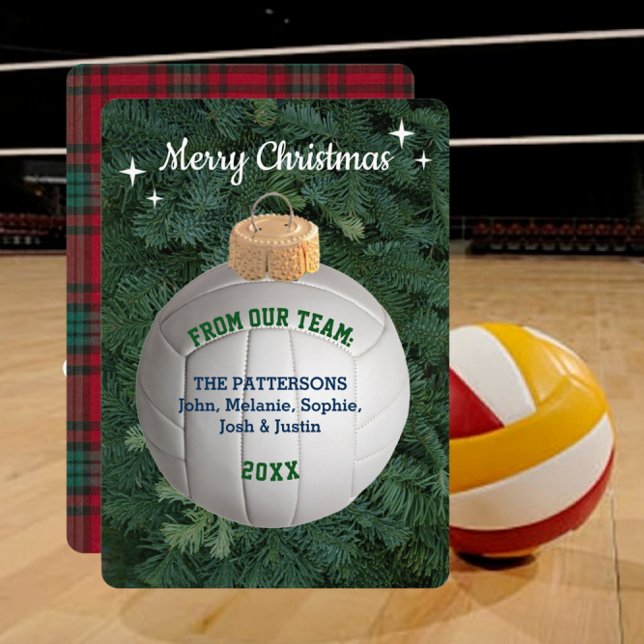 Volleyball Fan Custom Ornament Weihnachtskarte Dankeskarte (Von Creator hochgeladen)