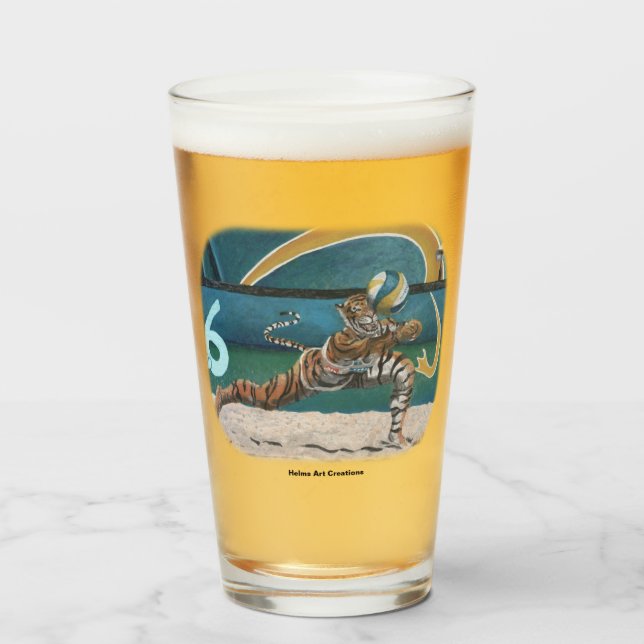 Volleyball Fantasy-Glashütte für Katzen und Kriege Glas (Vorne (Gefüllt))