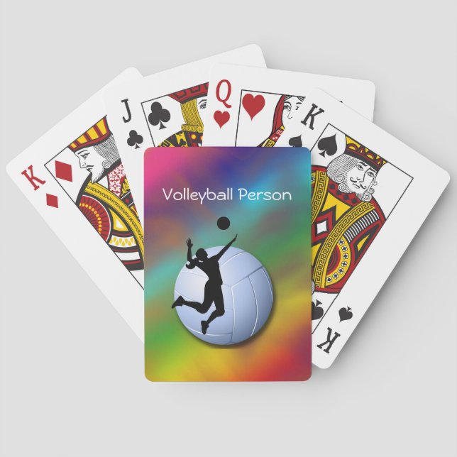 Volleyball Female Player and Ball personalisieren Spielkarten (Rückseite)