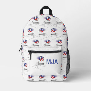 Volleyball fliegt über das Netz Rucksack