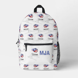 Volleyball Flies Over The Net Backpack Bedruckter Rucksack