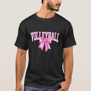 Volleyball Floral Pink Wasserfarbe Coquette Bow Sp T-Shirt