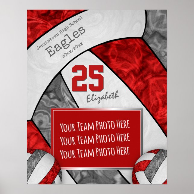 Volleyball-Foto für Graumädchen Poster (Vorne)