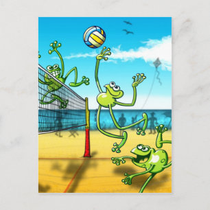 Volleyball Frog Postkarte