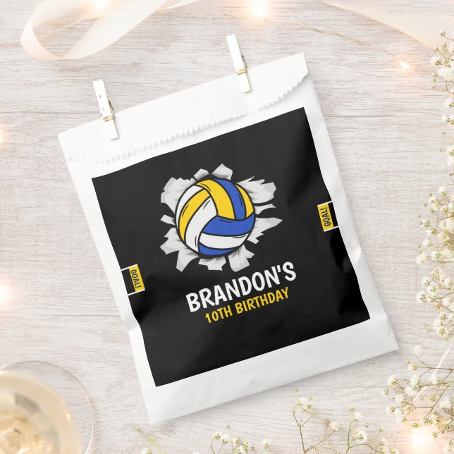 Volleyball Fun Birthday Boy Geschenktütchen (Ausgeschnitten)