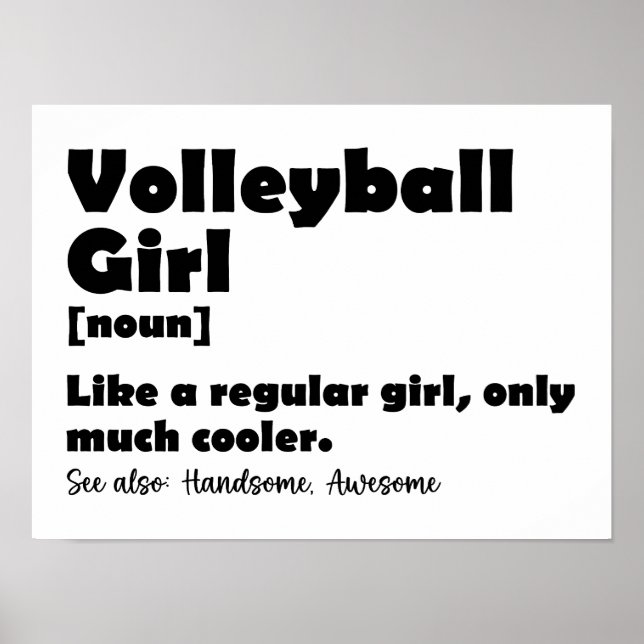 Volleyball Funny Dictionary Definition Poster (Vorne)
