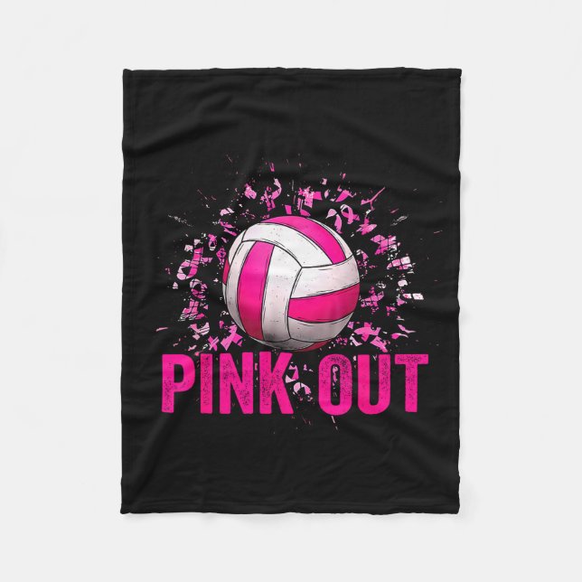 Volleyball Game Day Nk Out Breast Cancer Awareness Fleecedecke (Vorderseite)