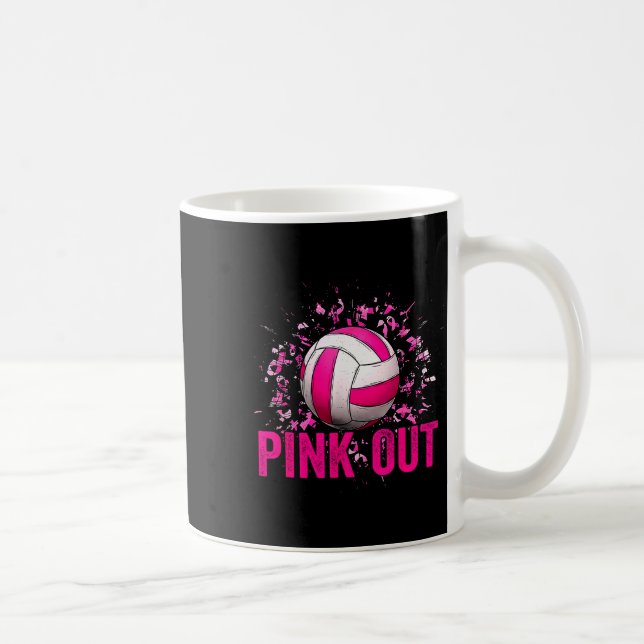 Volleyball Game Day Nk Out Breast Cancer Awareness Kaffeetasse (Rechts)