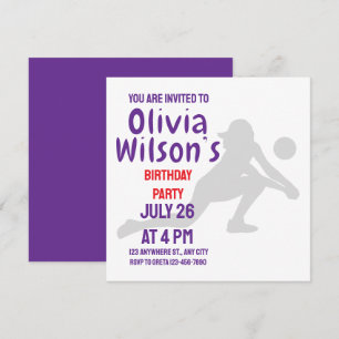 Volleyball Geburtstagsparty, Volleyball-Spielerin Einladung