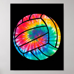 Volleyball Gefärbte Krawatte Hippie Beach Volleyba Poster