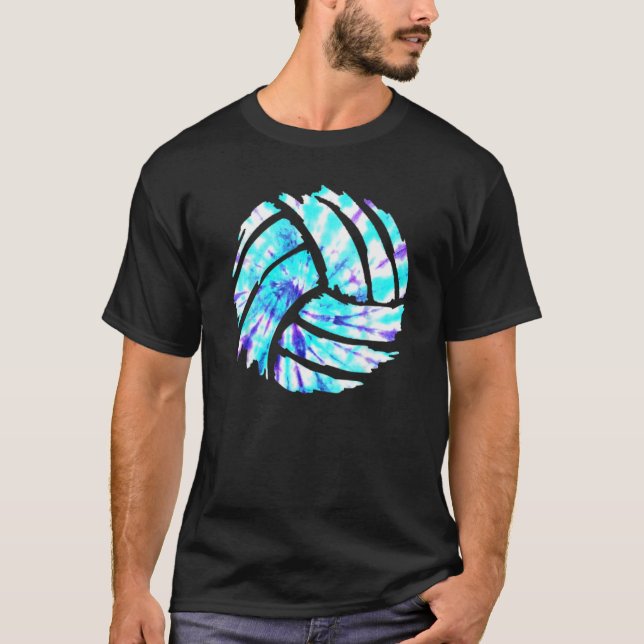 Volleyball Gefärbte Krawatte Look Blue Lila Perfec T-Shirt (Vorderseite)