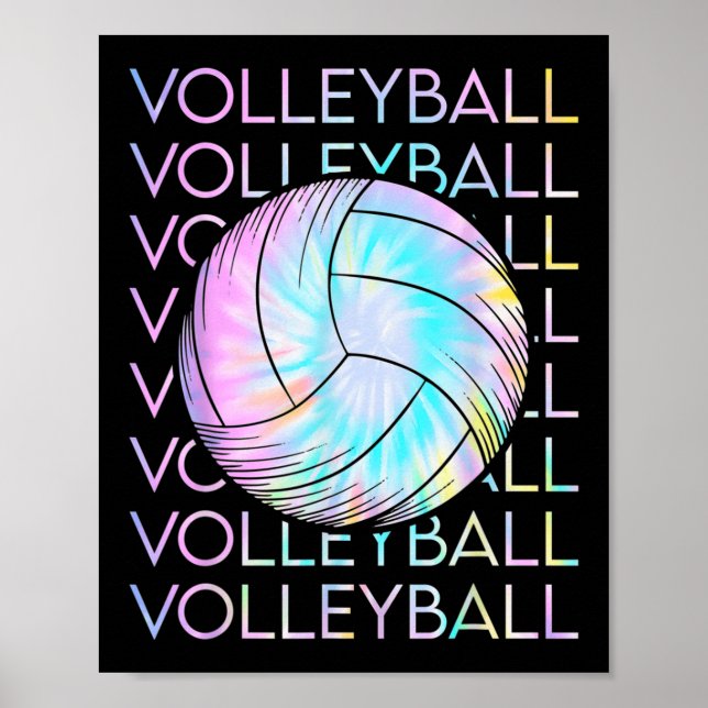 Volleyball-Gefärbte Krawatte Poster (Vorne)