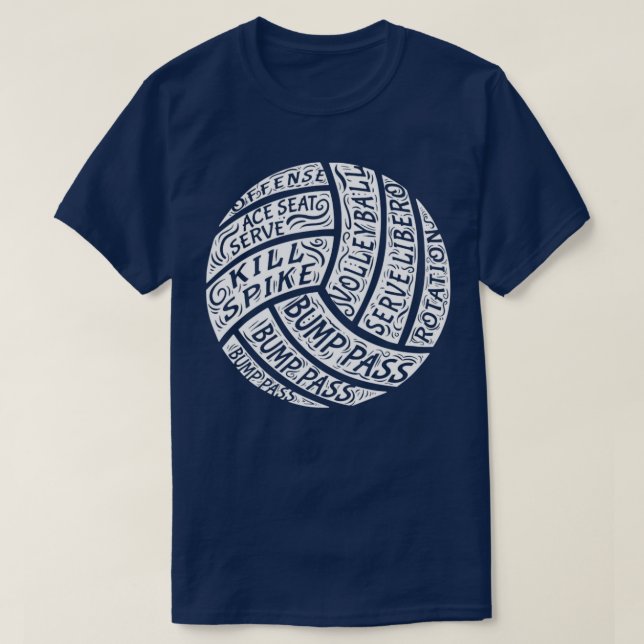 Volleyball Geschenk Word Art Print Volleyball Team T-Shirt (Design vorne)