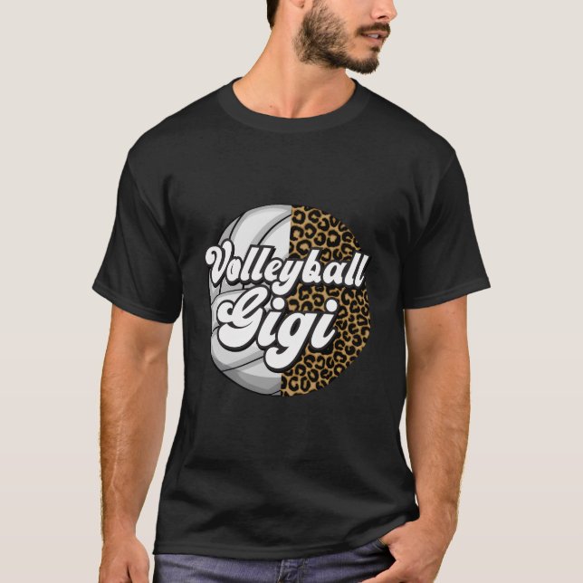 Volleyball Gigi Leopard Grandma Gigi Of A Volleyba T-Shirt (Vorderseite)