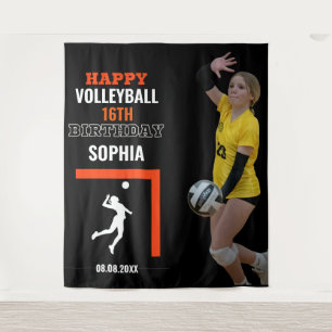 Volleyball Girl Birthday, Team Backdrops Wandteppich