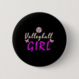 Volleyball Girl Button