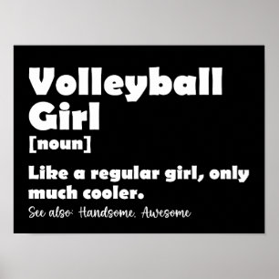 Volleyball Girl Funny Definition Volleyball Lover Poster
